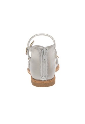 Sandalias Planas Cleo Para Niña Pequeña Plateado Fioni 210263