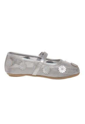 Zapatos Planos Casuales Luciana Para Niña Pequeña Plateado Fioni 211429