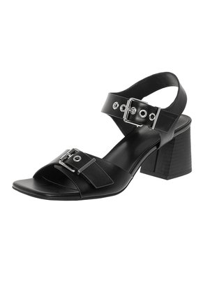 Sandalias Casuales Con Taco Ancho Para Mujer Negro Fioni 211283