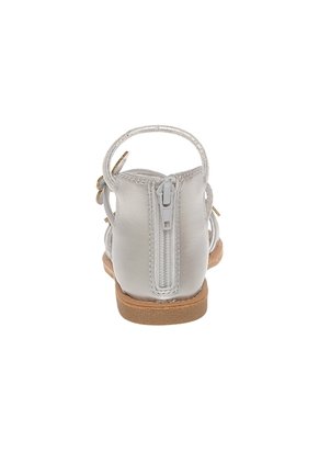 Sandalias Planas Cleo Para Niña Pequeña Plateado Fioni 210263