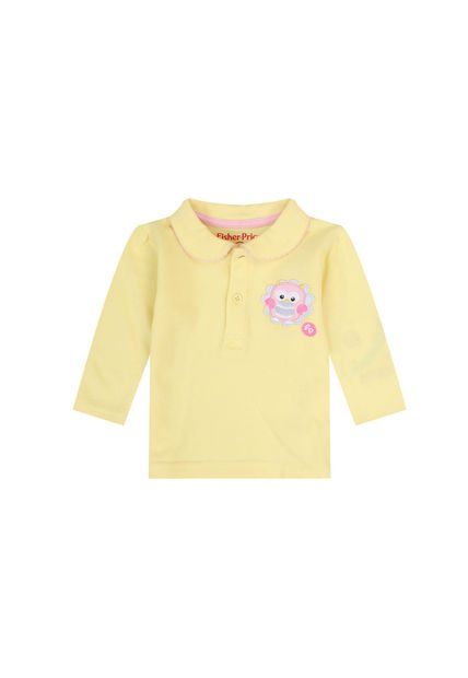 Camiseta Manga Larga Polo Para Niña Amarillo Fisher Price