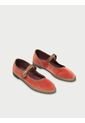 Baleta Mary Jane Velvet Edmond EDMOND-36 Naranja de Flabelus