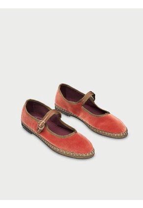 Baleta Mary Jane Velvet Edmond EDMOND-36 Naranja