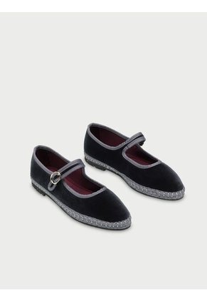 Baleta Mary Jane Velvet Blanca BLANCA-39 Gris