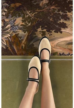 Baleta Mary Jane Theodora THEODORA-39 Beige