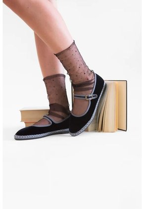 Baleta Mary Jane Velvet Blanca BLANCA-39 Gris