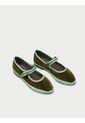 Baleta Mary Jane Velvet Vera VERA-36 Verde de Flabelus