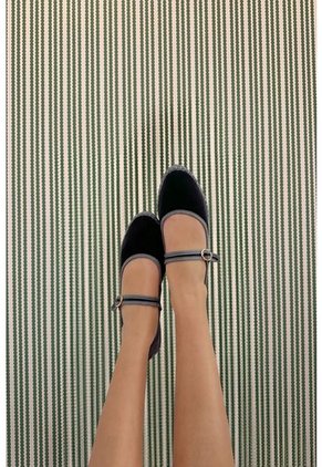 Baleta Mary Jane Velvet Blanca BLANCA-39 Gris