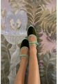 Baleta Mary Jane Velvet Vera VERA-36 Verde de Flabelus