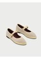 Baleta Mary Jane Linen Imelda IMELDA-38 Beige de Flabelus