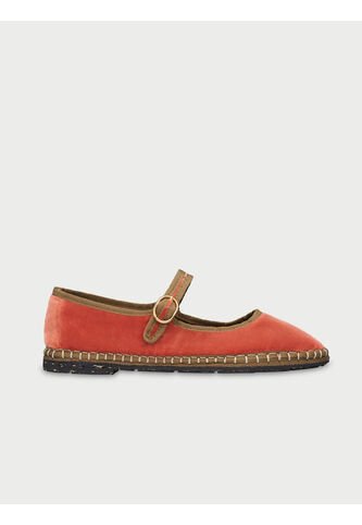 Baleta Mary Jane Velvet Edmond EDMOND-36 Naranja Flabelus