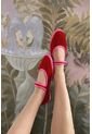 Zapatos Mary Jane Velvet Aurelie AURELIE-36 Rojo de Flabelus