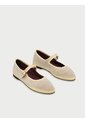 Baleta Mary Jane Linen Imelda IMELDA-38 Beige de Flabelus