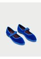 Zapatos Mary Jane Velvet Oe OE-41 Azul de Flabelus