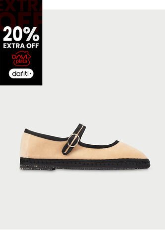 Baleta Mary Jane Theodora THEODORA-39 Beige Flabelus