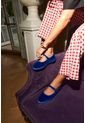 Zapatos Mary Jane Velvet Oe OE-41 Azul de Flabelus