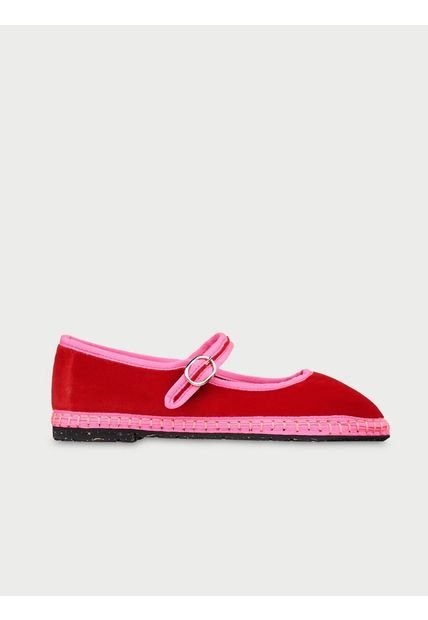 Zapatos Mary Jane Velvet Aurelie AURELIE-36 Rojo