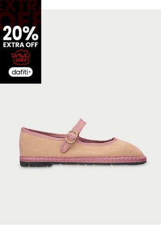 Zapatos Mary Jane Linen Dora DORA-37 Beige Flabelus