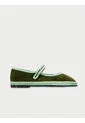 Baleta Mary Jane Velvet Vera VERA-36 Verde de Flabelus