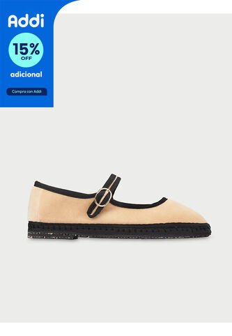 Baleta Mary Jane Theodora THEODORA-39 Beige Flabelus