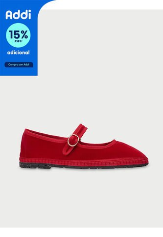 Zapatos Mary Jane Velvet Mellark MELLARK-36 Rojo Flabelus