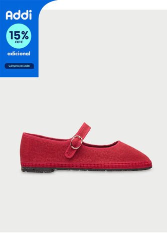 Zapatos Mary Jane Linen Baggins BAGGINS-41 Rojo Flabelus