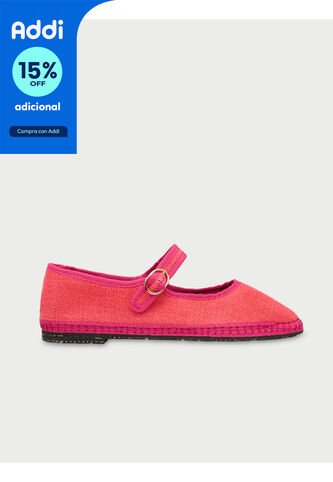 Zapatos Mary Jane Linen Lago LAGO-39 Rosado Flabelus