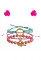 Set Pulseras y Aretes Floripondia Best Friends Rosado-Azul de Floripondia