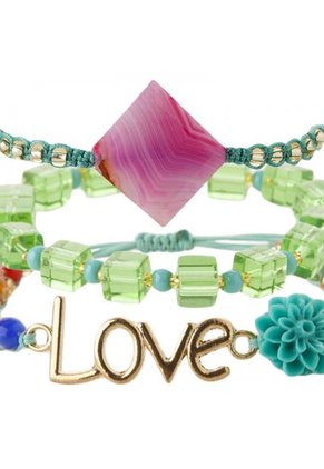 Set Pulsera y Aretes Floripondia Verde