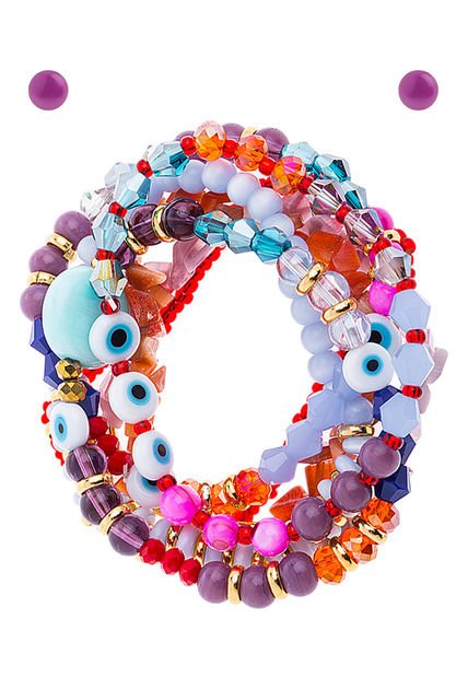Set Pulsera y Aretes Multicolor Floripondia
