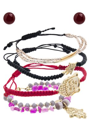 Set Pulsera y Aretes Floripondia Multicolor