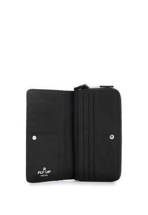 Porta Chequera En Lona Para Mujer Rush 2 Porta Chequera En Lona Para Mujer Rush 2 Negro FLY UP