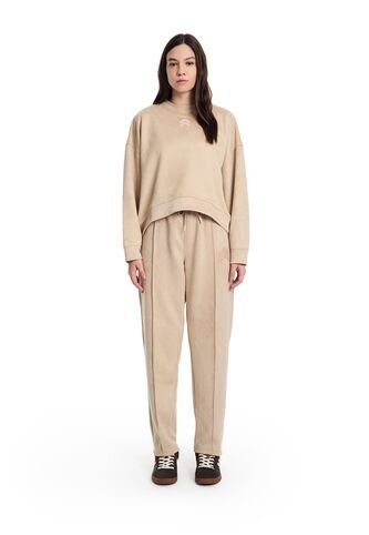 Buzo Slide Crew Oversized En Tejido De Punto Para Mujer Cropped Buzo Slide Crew Oversized En Tejido De Punto Para Mujer Cropped Crema XL FLYUP FLYUP