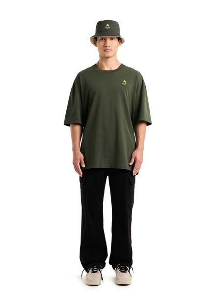 Camiseta Oversized Vega Detalle Bordado Unisex Fly Up Camiseta Oversized Vega Detalle Bordado Unisex Fly Up Verde XS FLYUP