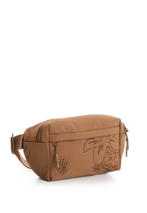 Riñonera En Lona Para Mujer Wave Floral Riñonera En Lona Para Mujer Wave Floral Tabaco FLY UP