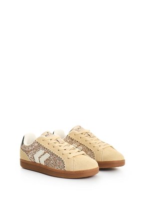 Tenis Sparkle De Cuero Para Mujer Fly Up Tenis Sparkle De Cuero Para Mujer Fly Up Beige 38 FLY UP