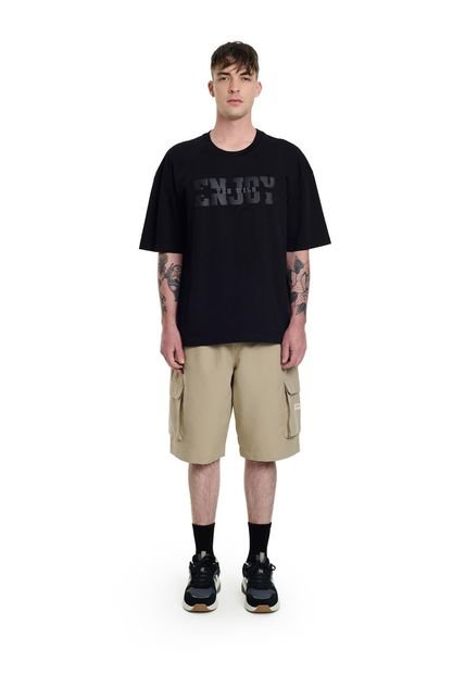 Camiseta Escape Oversized Manga Corta Unisex Fly Up Camiseta Escape Oversized Manga Corta Unisex Fly Up Negro M FLYUP