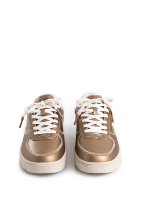 Tenis Fly Up Surfer En Textil Y Cuero Para Mujer Low Top Tenis Fly Up Surfer En Textil Y Cuero Para Mujer Low Top Dorado 38 FLYUP