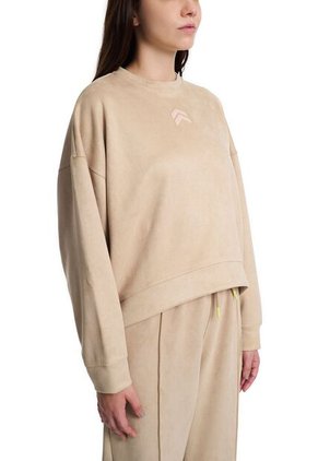 Buzo Slide Crew Oversized En Tejido De Punto Para Mujer Cropped Buzo Slide Crew Oversized En Tejido De Punto Para Mujer Cropped Crema XL FLYUP