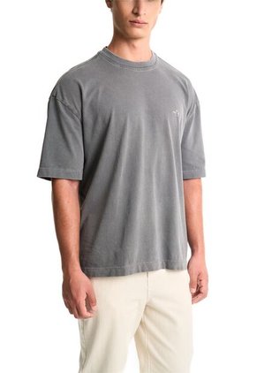 Camiseta Manga Corta Oversized Unisex Hazel Camiseta Manga Corta Oversized Unisex Hazel Gris S FLYUP