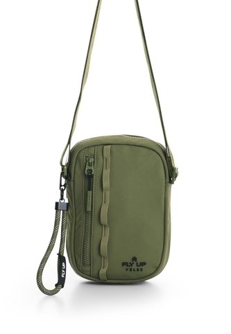 Bandolera De Lona Check Para Hombre Fly Up Bandolera De Lona Check Para Hombre Fly Up Verde Oliva FLY UP FLY UP