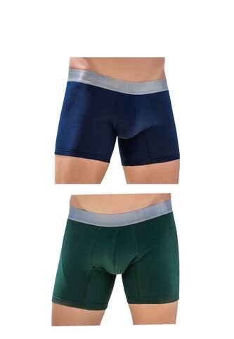 Bóxer Paq X2 Para Hombre Navy/Verde FI Formas Intimas