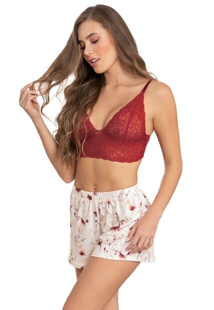 Pijama Mujer Blanco-Rojo FI 88792