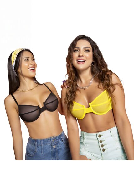 Brasier Paq X2 Mujer Negro FI 32685