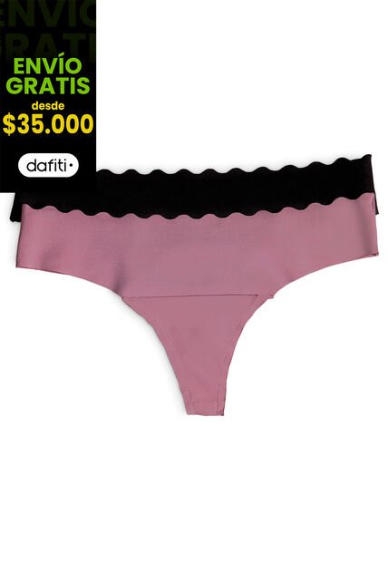 Brasilera Paq X2 Mujer Negro-Morado FI 34858