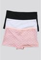 Bóxer Paq X3 Infantil Rosa Estampado/Negro/Blanco FI 34641 de Formas Intimas