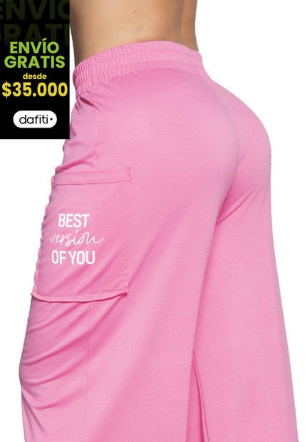 Pantalón Sudadera Mujer Rosa FI 3624