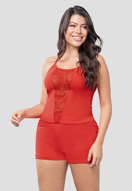 Pijama Mujer Rojo Fi 103824