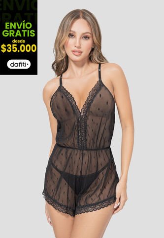 Enterizo Mujer Negro FI 100963 Formas Intimas