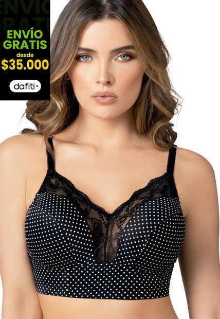 Brasier Adulto Estafiado Negro Fi 78822